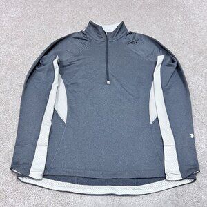 Under Armour Activewear Jacket Women’s Gray Long Sleeve 1/4 Zip Large Fitted